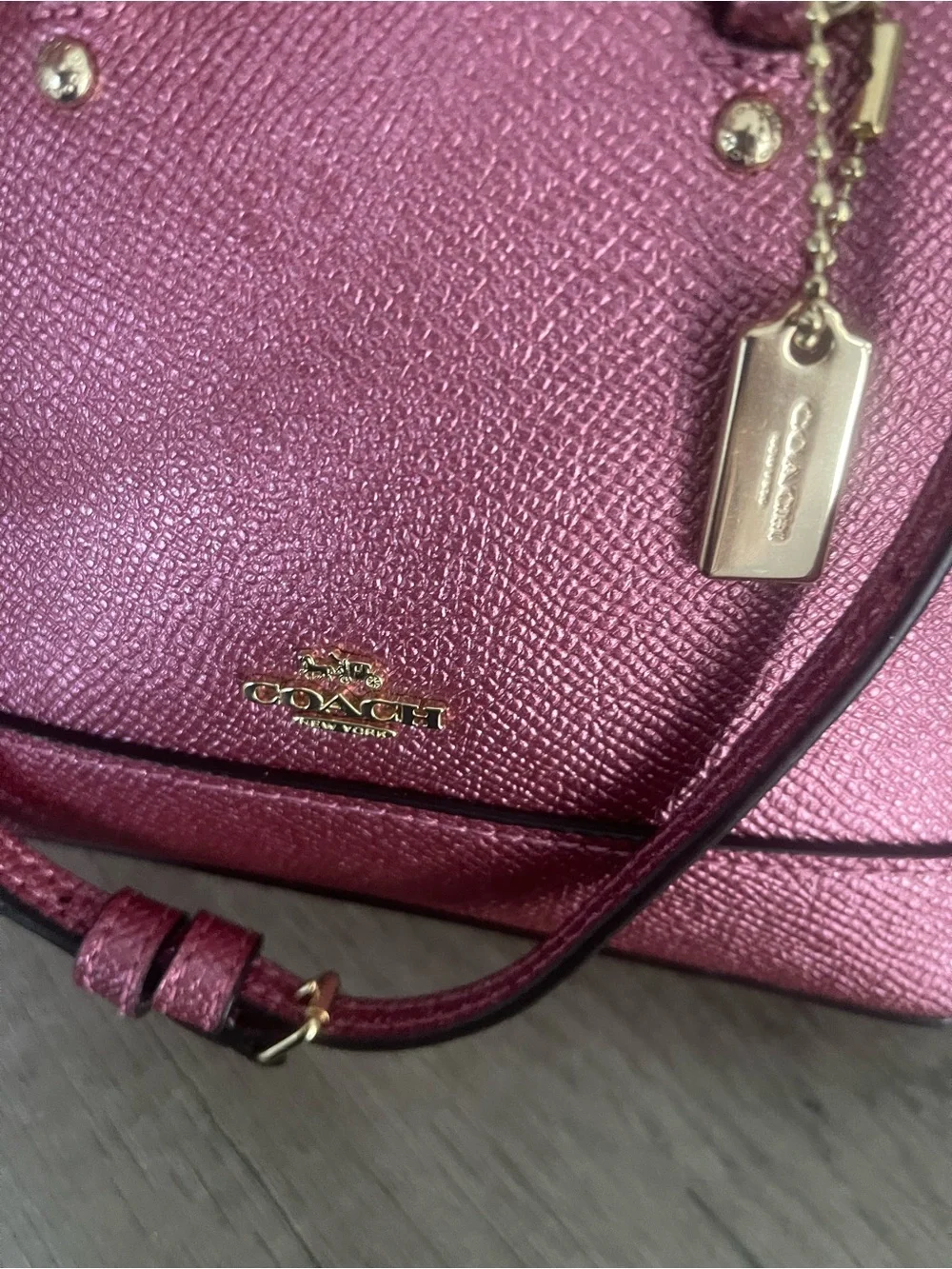Coach Metallic Rose Mini sierra Satchel